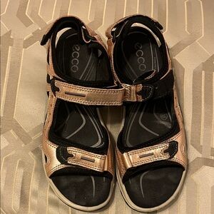 Ecco Rose Gold Strap Sandals